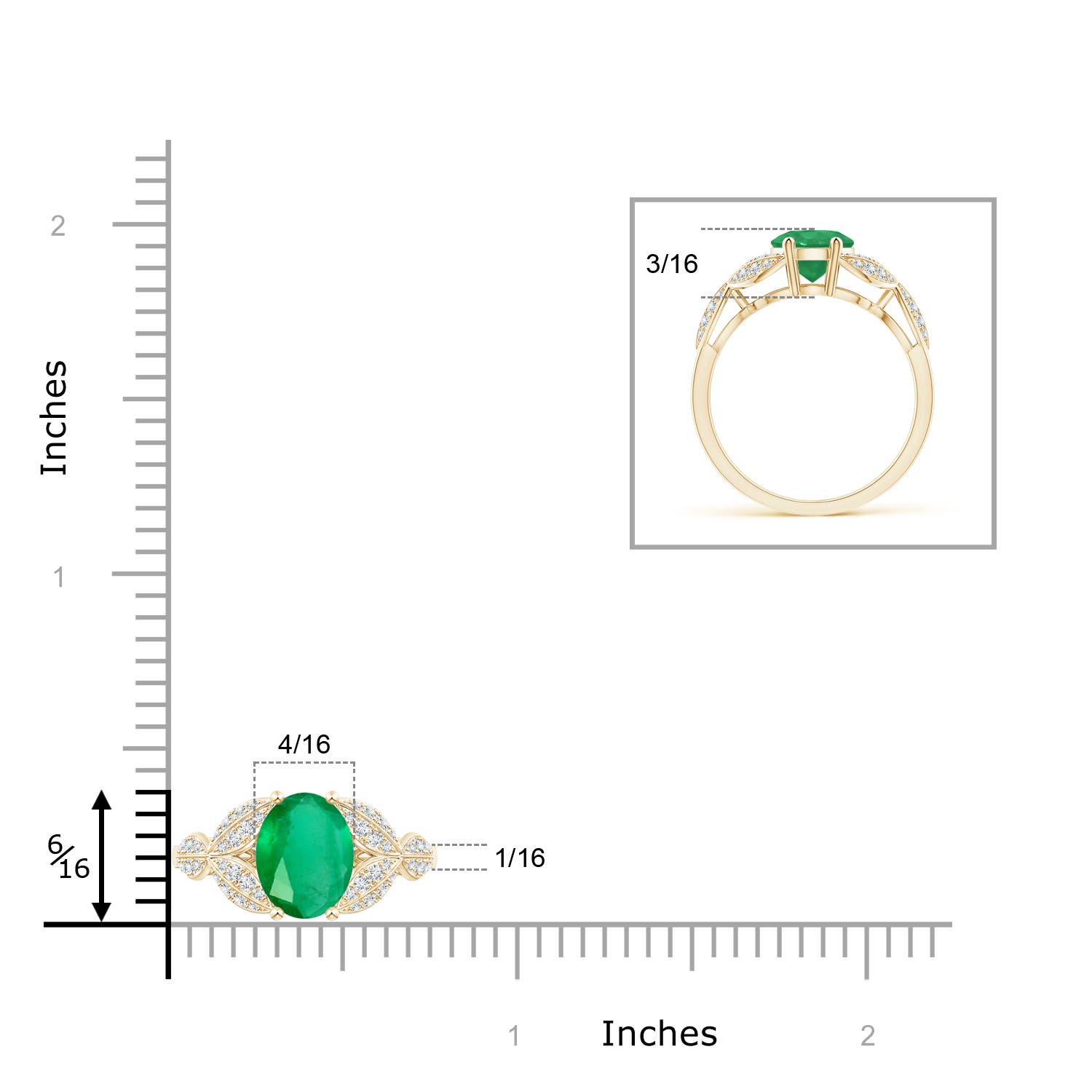 A - Emerald / 1.79 CT / 14 KT Yellow Gold