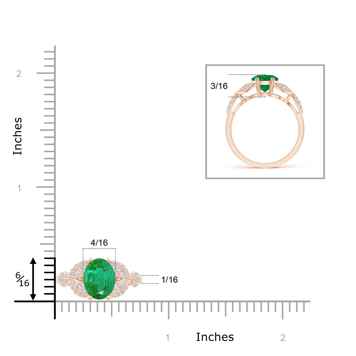 AA - Emerald / 1.79 CT / 14 KT Rose Gold