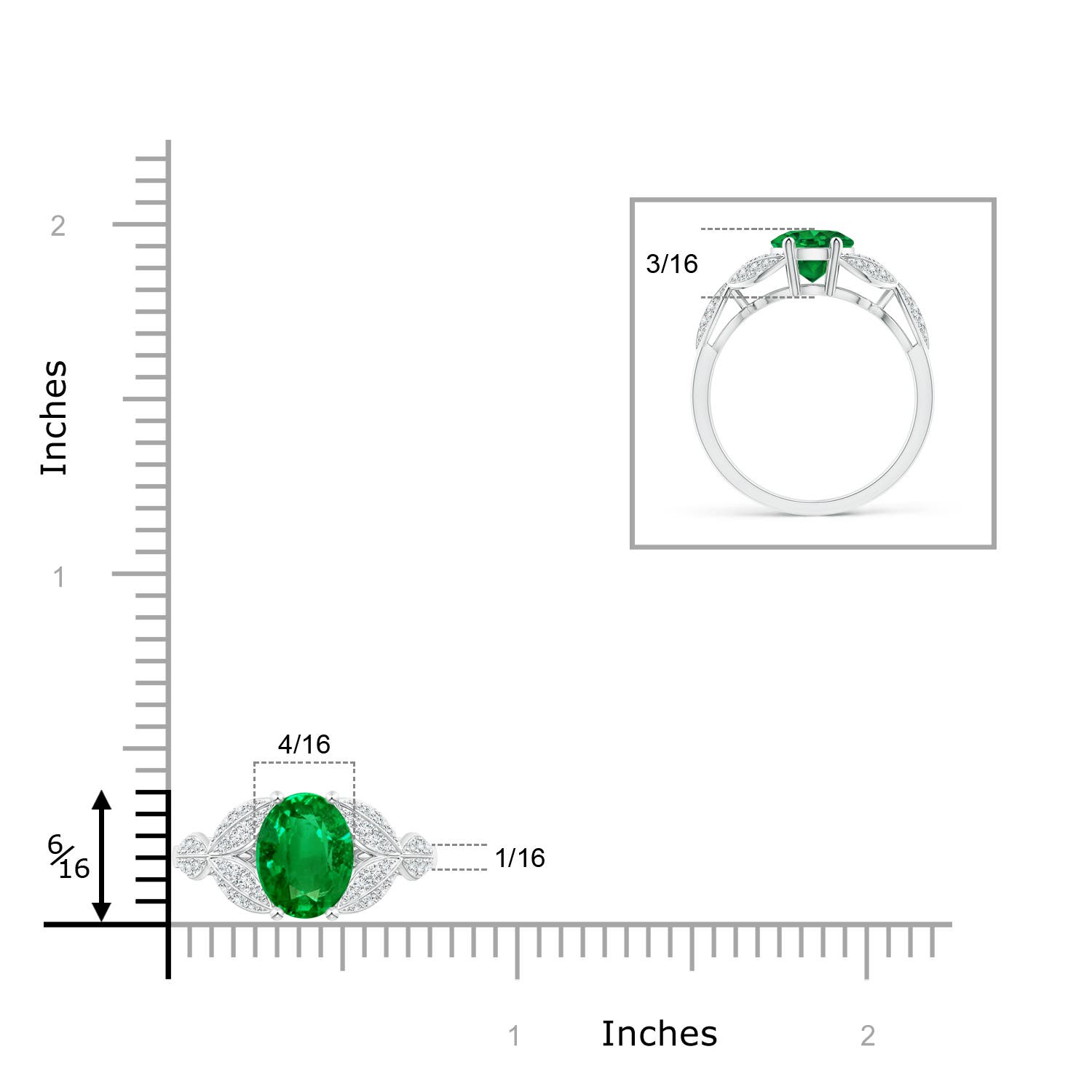 AAAA - Emerald / 1.79 CT / 14 KT White Gold