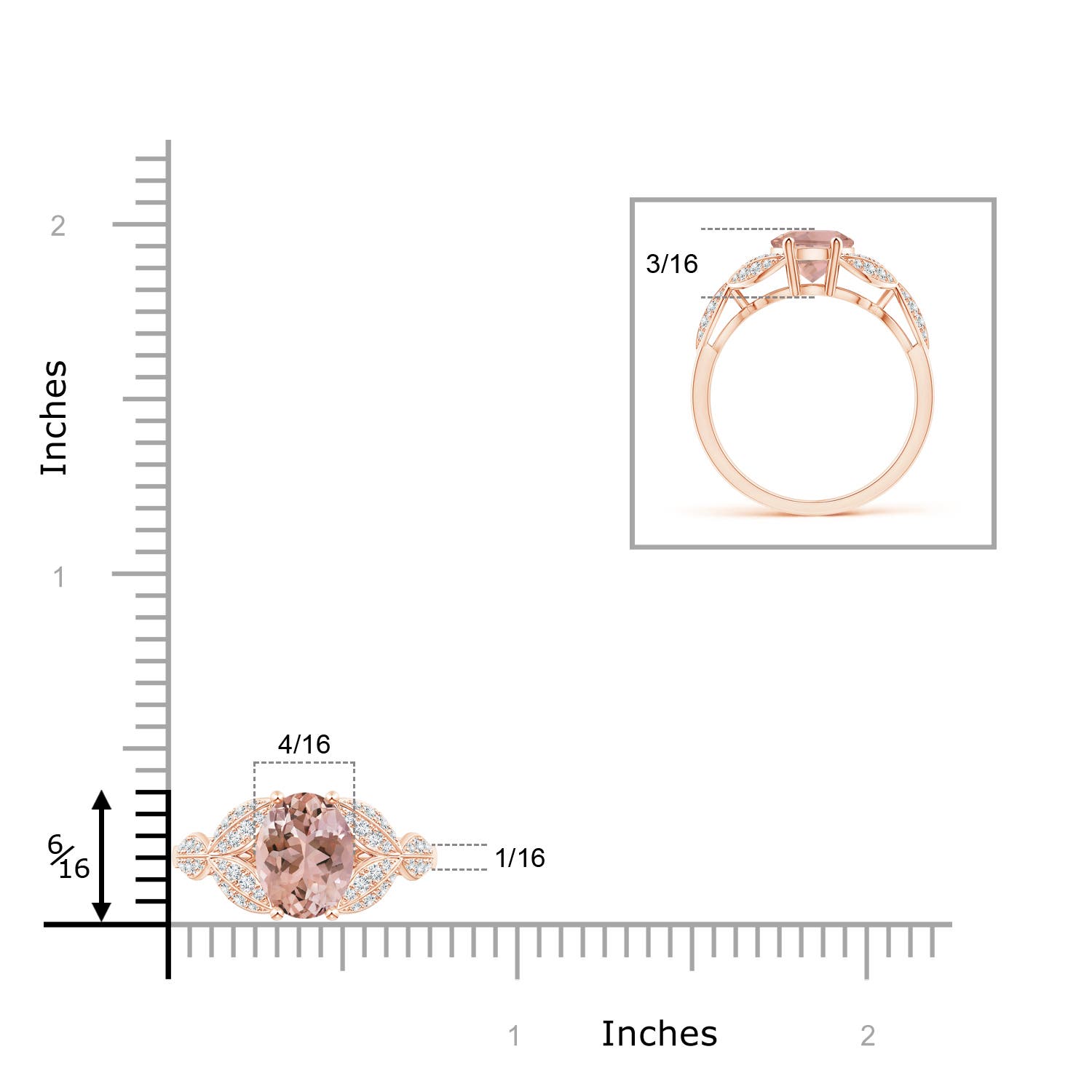 AAAA - Morganite / 1.91 CT / 14 KT Rose Gold