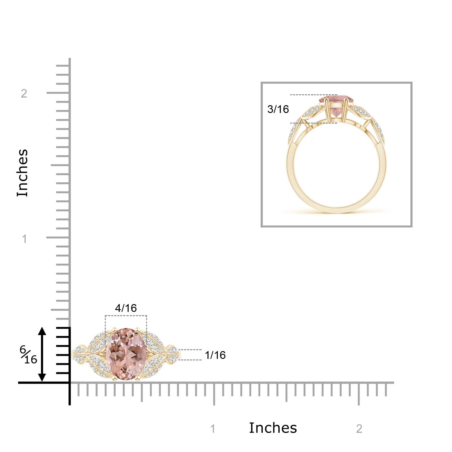 AAAA - Morganite / 1.91 CT / 14 KT Yellow Gold