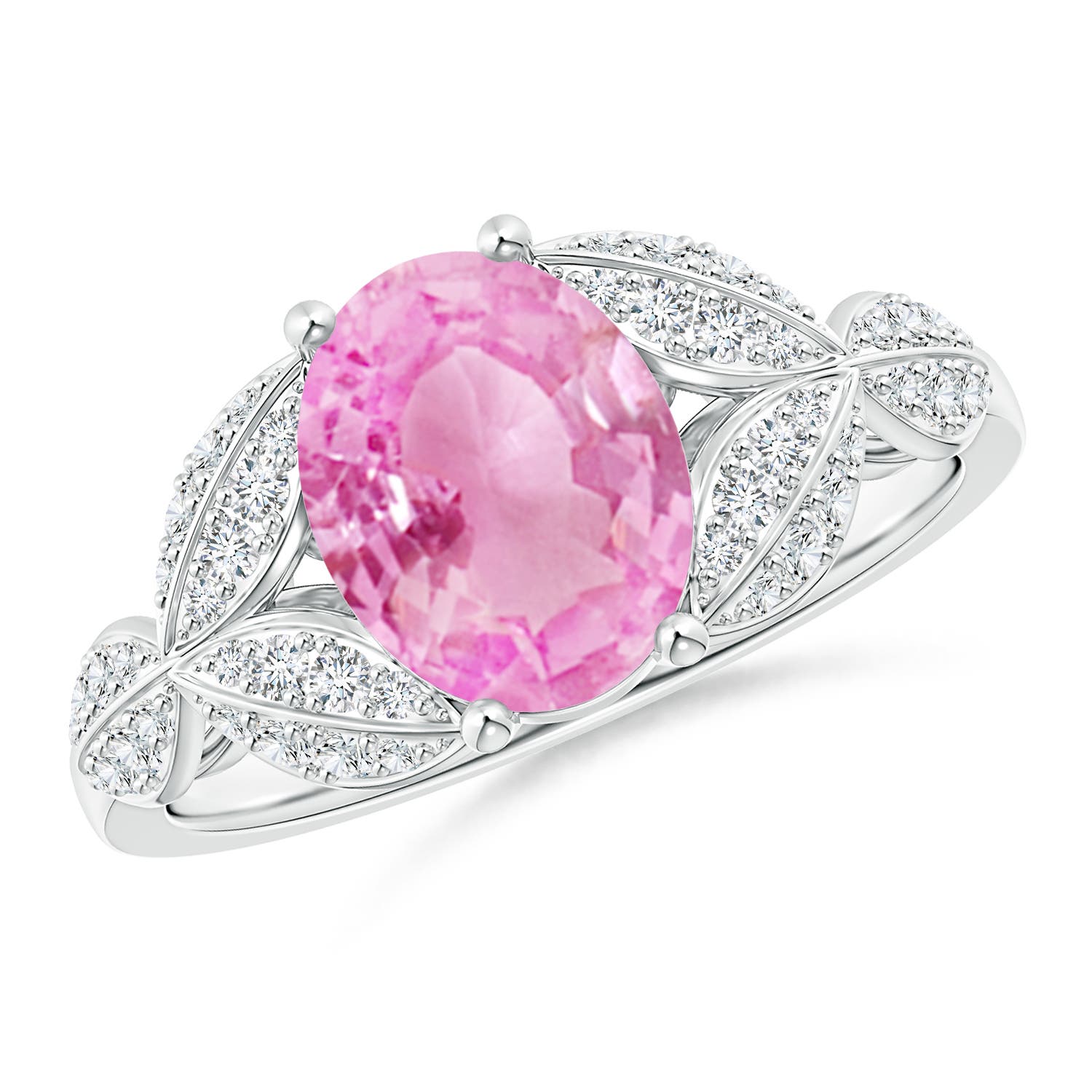 A - Pink Sapphire / 2.16 CT / 14 KT White Gold