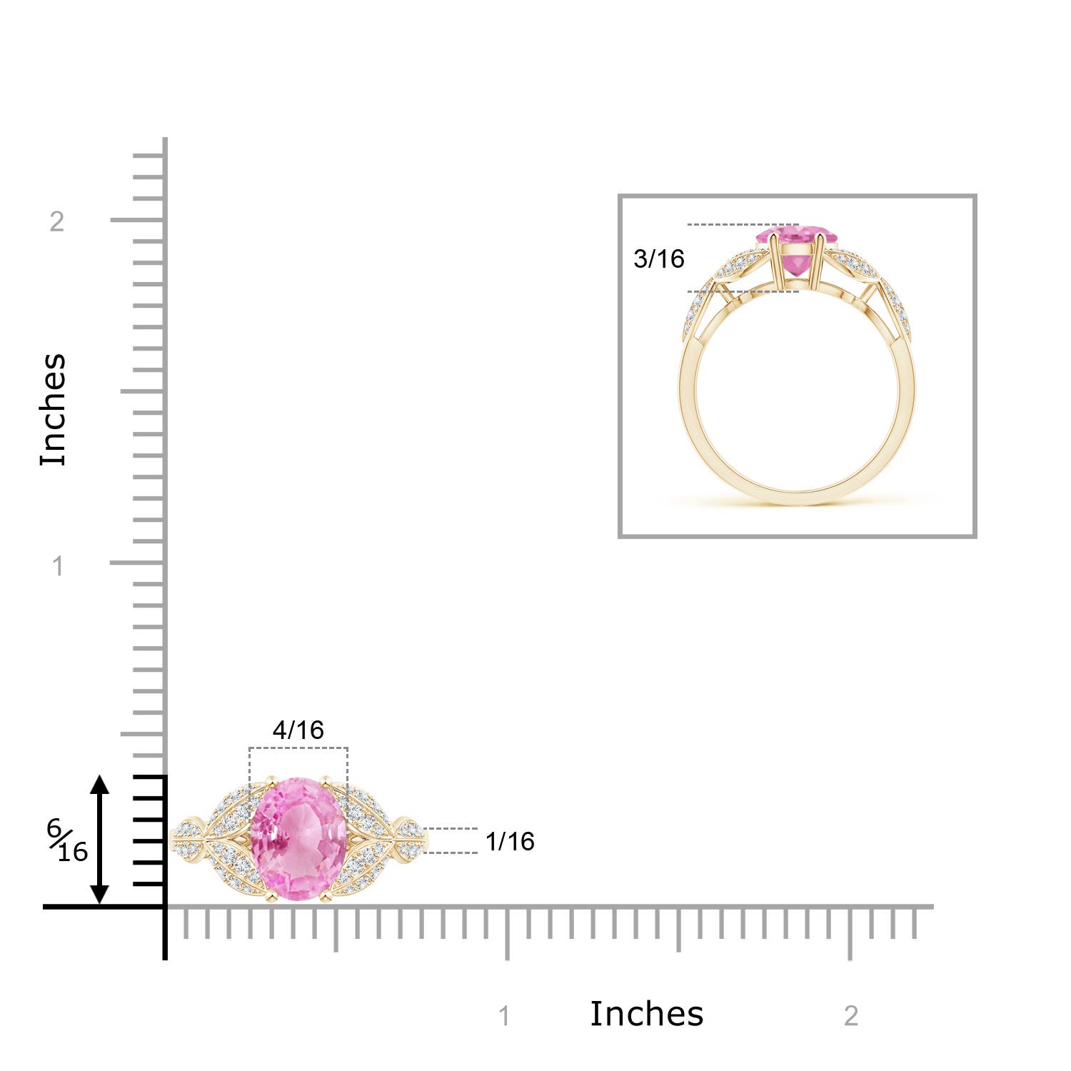 A - Pink Sapphire / 2.16 CT / 14 KT Yellow Gold