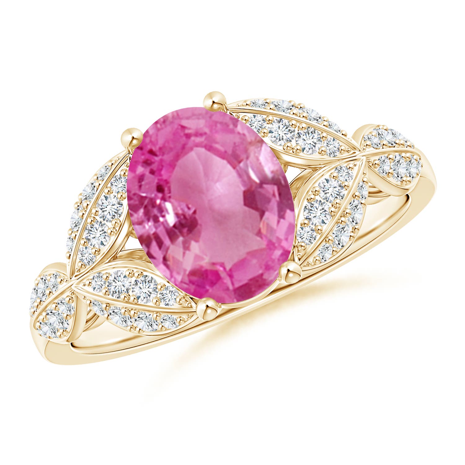 AAA - Pink Sapphire / 2.16 CT / 14 KT Yellow Gold