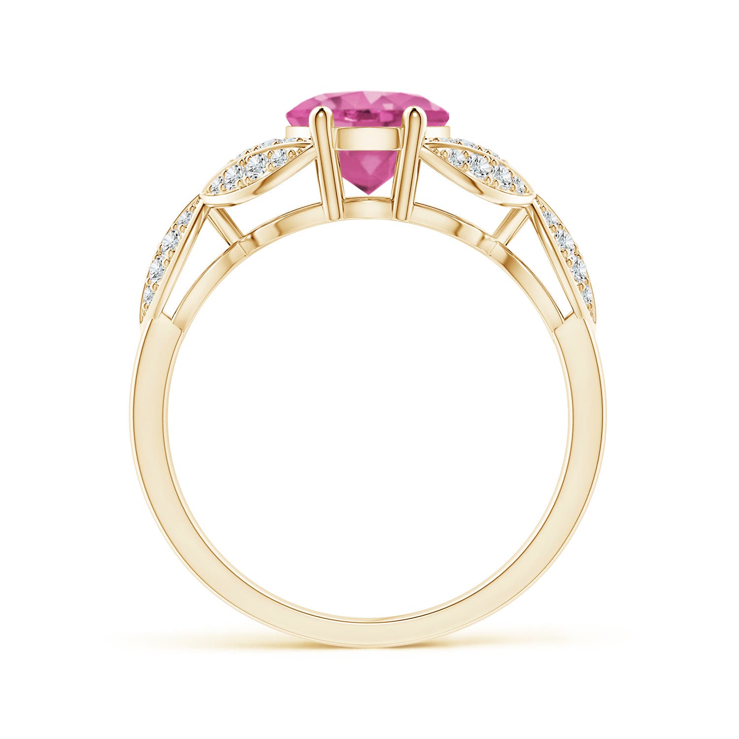 AAA - Pink Sapphire / 2.16 CT / 14 KT Yellow Gold