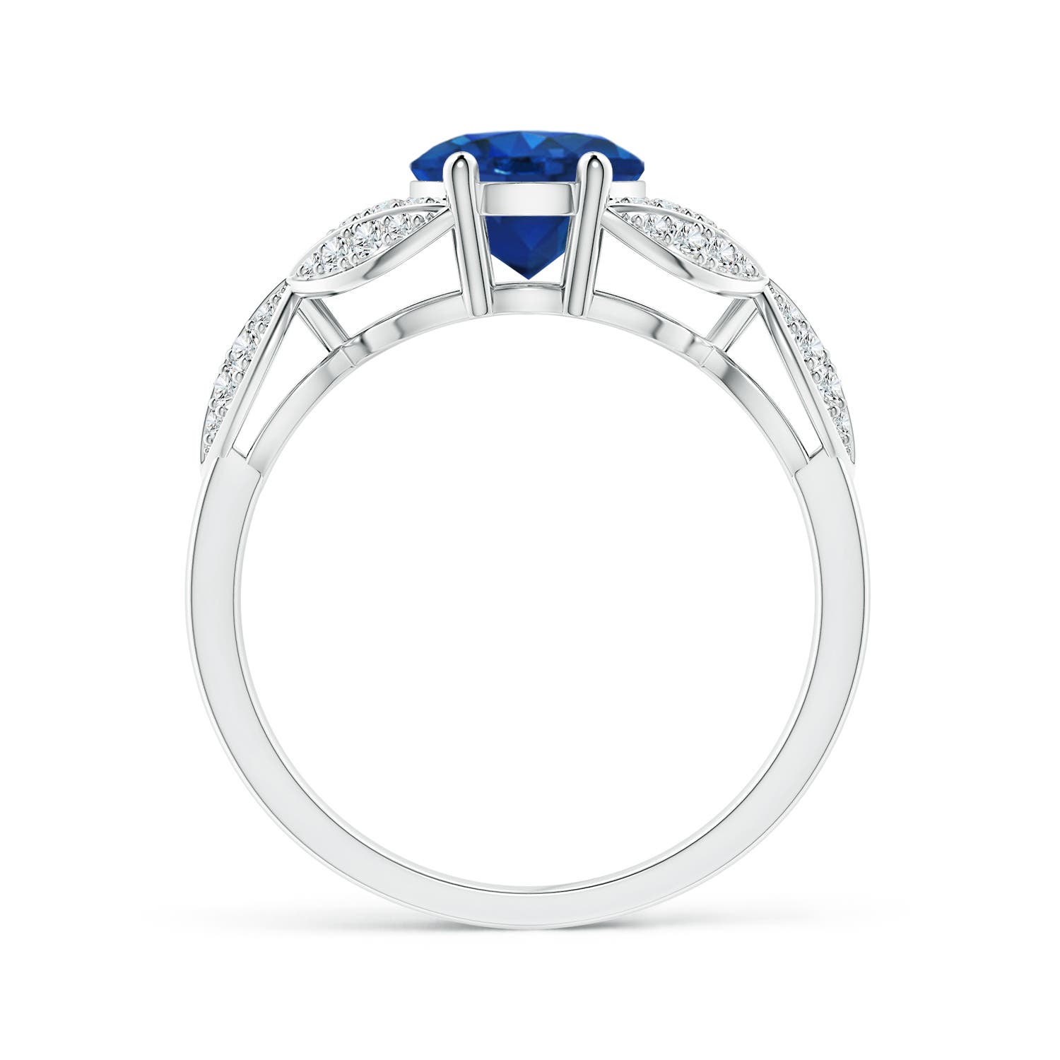 AAA - Blue Sapphire / 2.26 CT / 14 KT White Gold