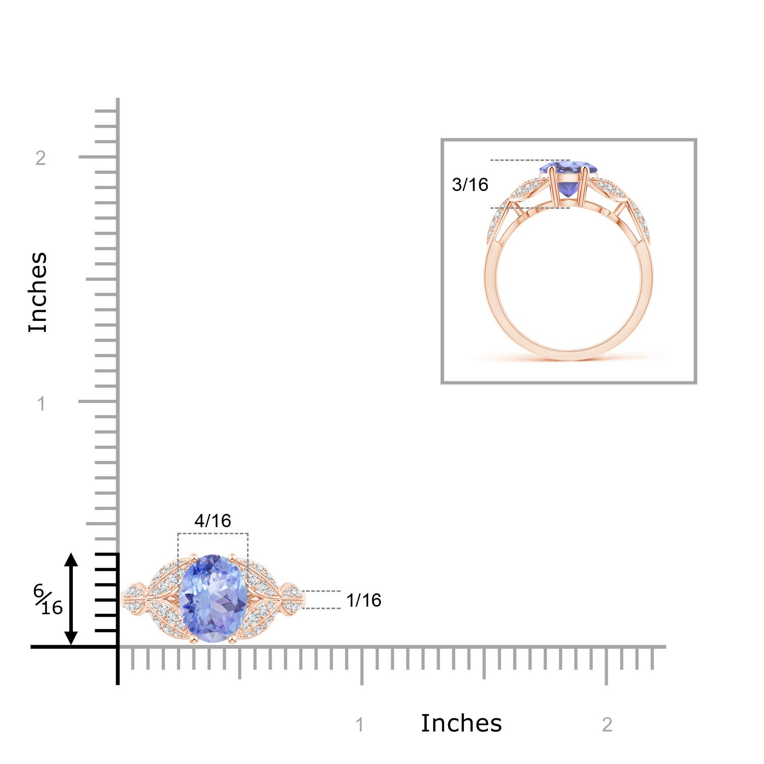 A - Tanzanite / 2.16 CT / 14 KT Rose Gold