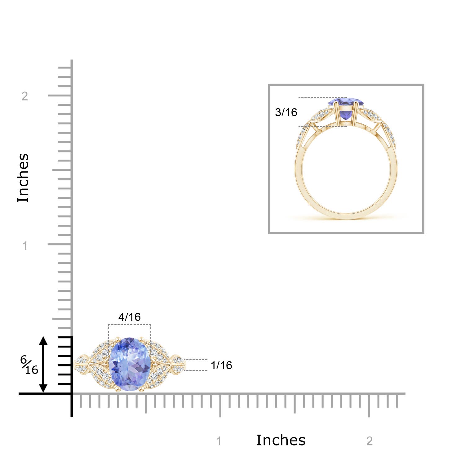 A - Tanzanite / 2.16 CT / 14 KT Yellow Gold