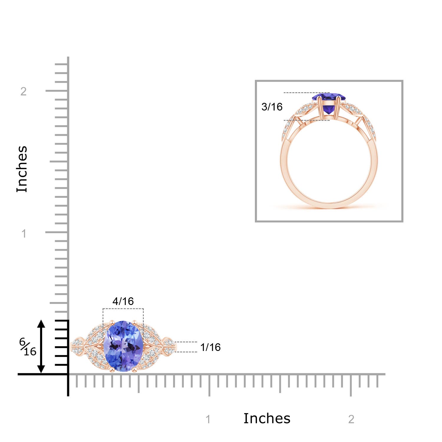 AA - Tanzanite / 2.16 CT / 14 KT Rose Gold