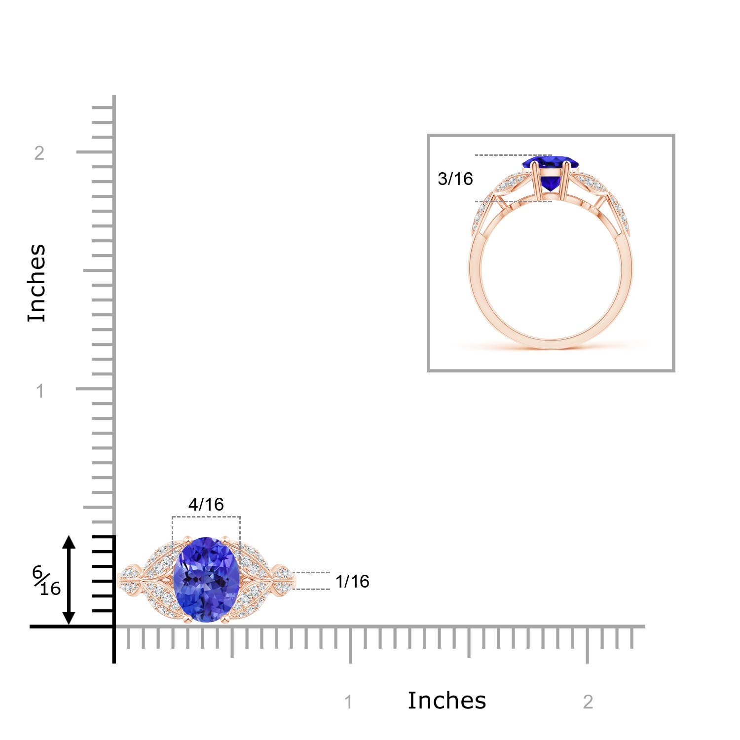 AAA - Tanzanite / 2.16 CT / 14 KT Rose Gold