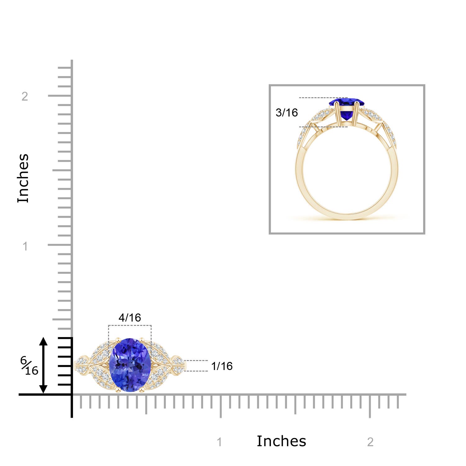 AAA - Tanzanite / 2.16 CT / 14 KT Yellow Gold