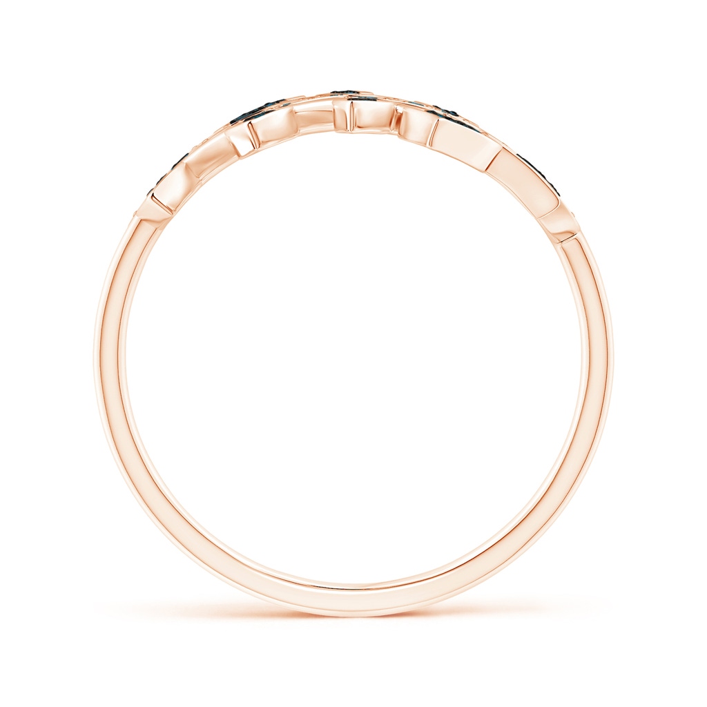1.3mm AAA Pave Set Blue Diamond Olive Leaf Vine Ring in Rose Gold - side_1