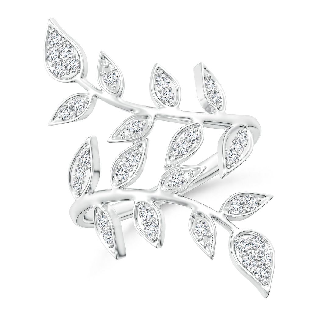 1.3mm GVS2 Pave Set Diamond Olive Leaf Vine Ring in P950 Platinum