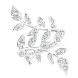 1.3mm GVS2 Pave Set Diamond Olive Leaf Vine Ring in P950 Platinum