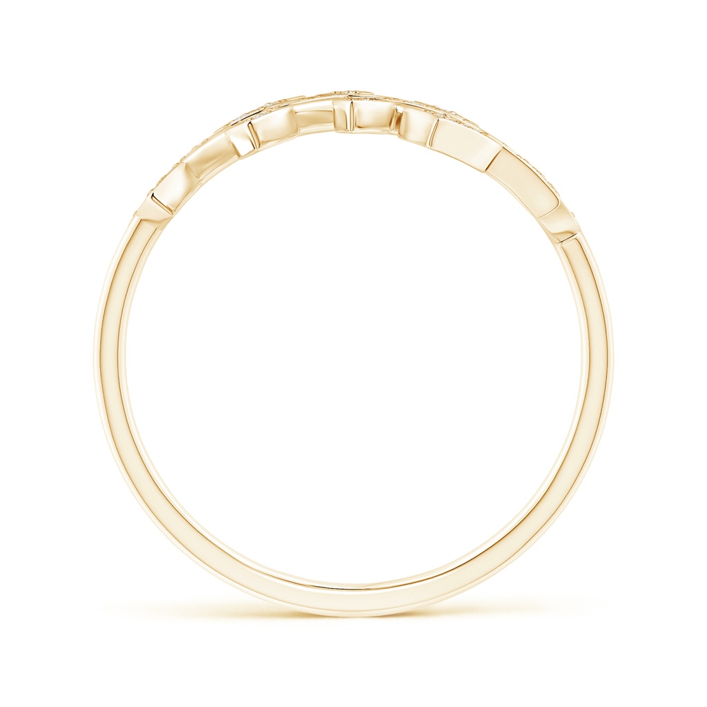 1.3mm GVS2 Pave Set Diamond Olive Leaf Vine Ring in Yellow Gold - side 199
