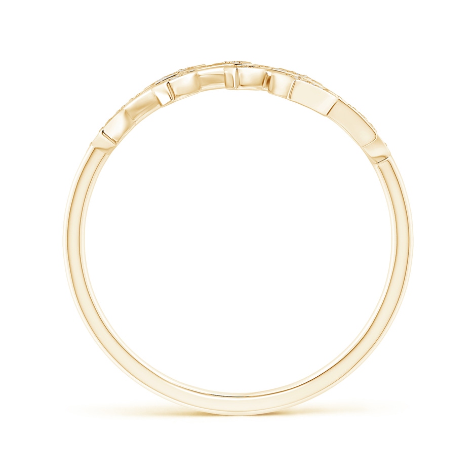 1.3mm HSI2 Pave Set Diamond Olive Leaf Vine Ring in Yellow Gold side 199
