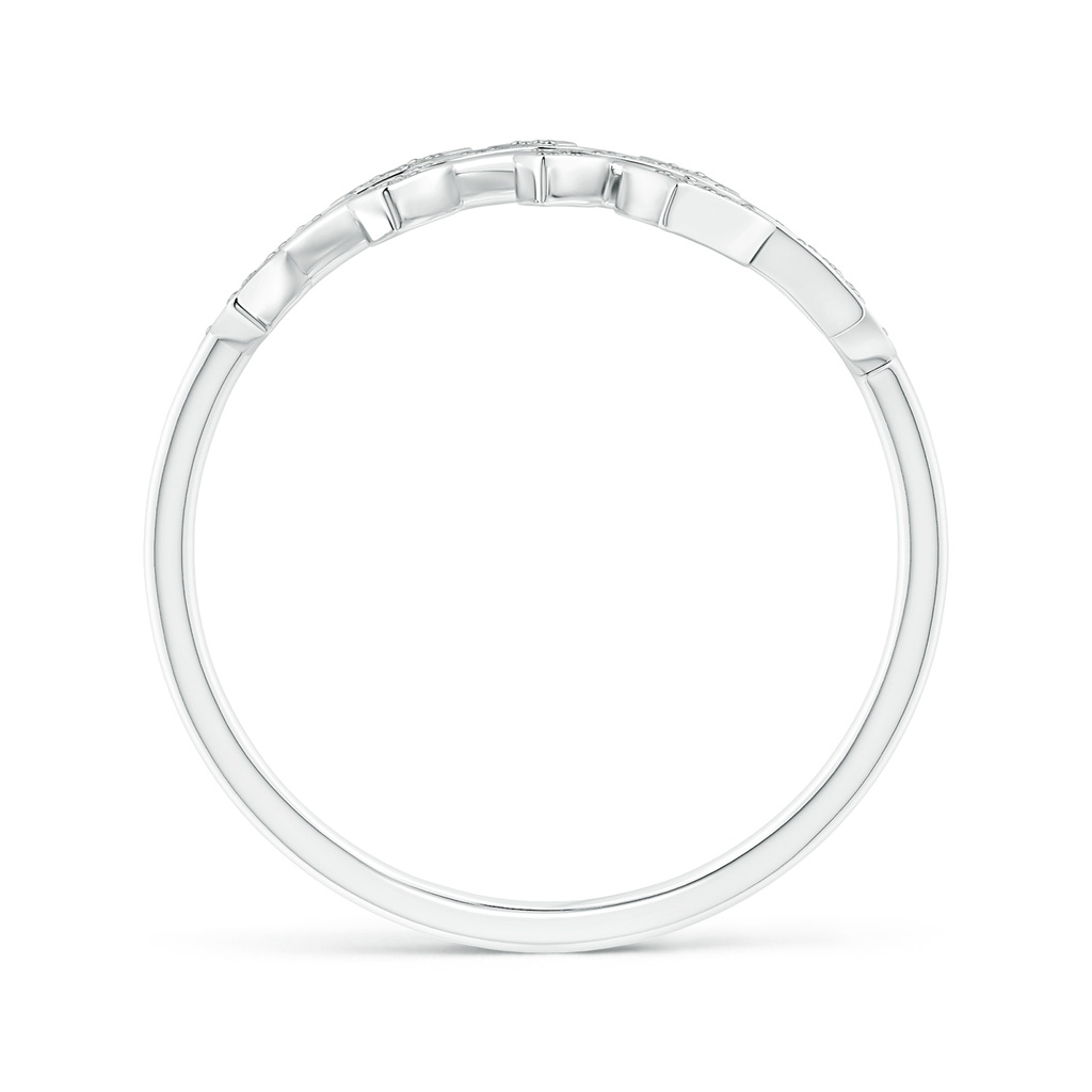 1.3mm KI3 Pave Set Diamond Olive Leaf Vine Ring in White Gold - side 199