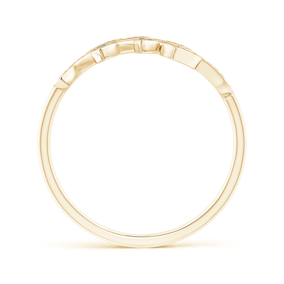 1.3mm KI3 Pave Set Diamond Olive Leaf Vine Ring in Yellow Gold side 199
