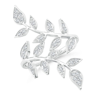 1.5mm GVS2 Pave Set Diamond Olive Leaf Vine Ring in P950 Platinum