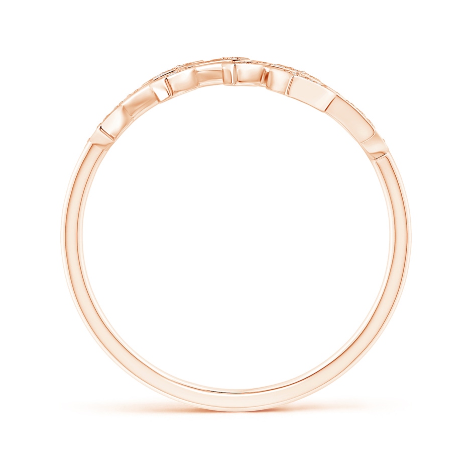 1.5mm GVS2 Pave Set Diamond Olive Leaf Vine Ring in Rose Gold side 199