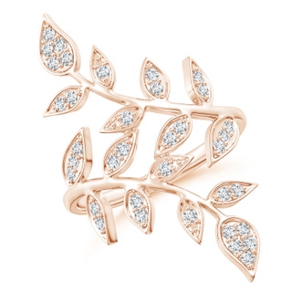 1.7mm GVS2 Pave Set Diamond Olive Leaf Vine Ring in 18K Rose Gold