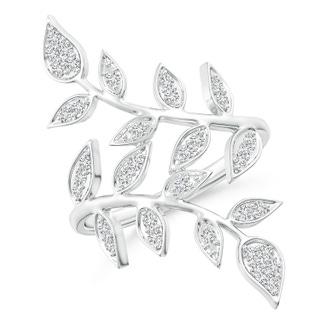 1.7mm HSI2 Pave Set Diamond Olive Leaf Vine Ring in P950 Platinum