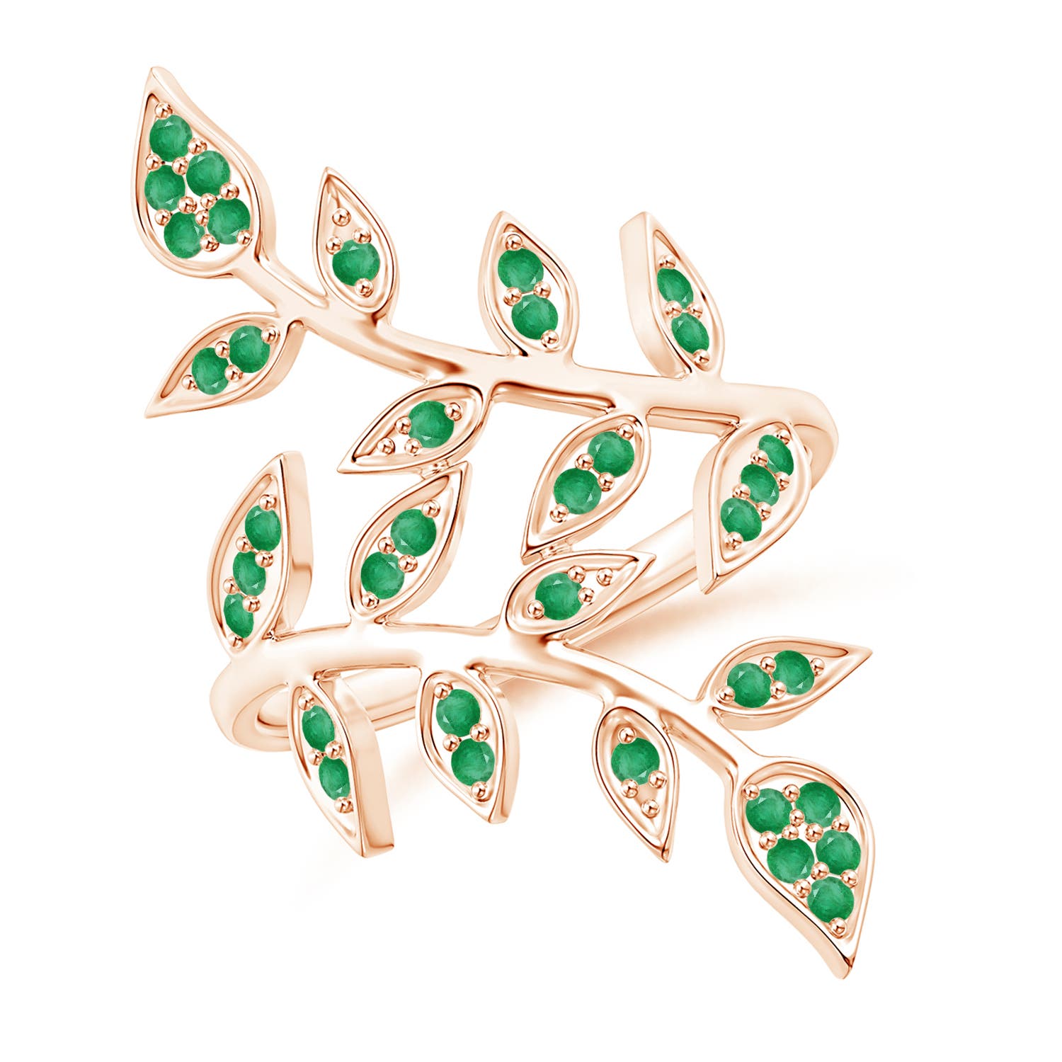 A - Emerald / 0.54 CT / 14 KT Rose Gold