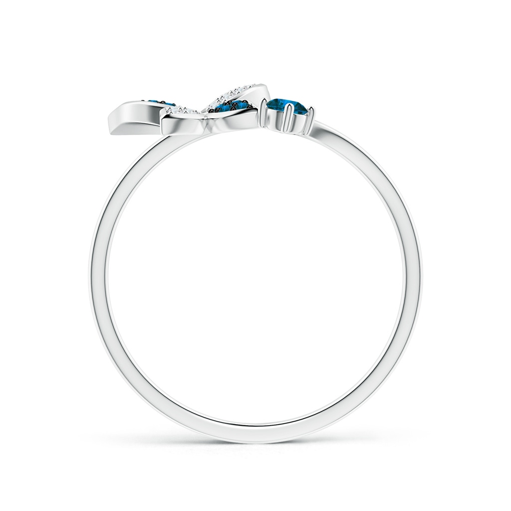 2.5mm AAA Blue Diamond Butterfly Bypass Ring in P950 Platinum - side 199