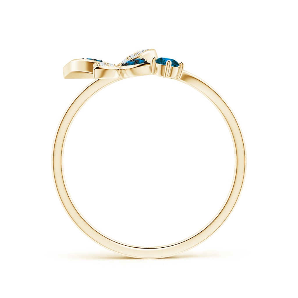 2.5mm AAA Blue Diamond Butterfly Bypass Ring in Yellow Gold - side 199