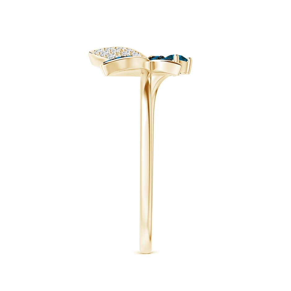 2.5mm AAA Blue Diamond Butterfly Bypass Ring in Yellow Gold side 299