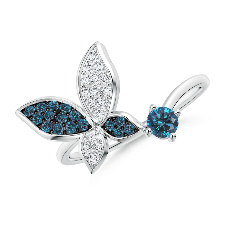 3.5mm AAA Blue Diamond Butterfly Bypass Ring in P950 Platinum 