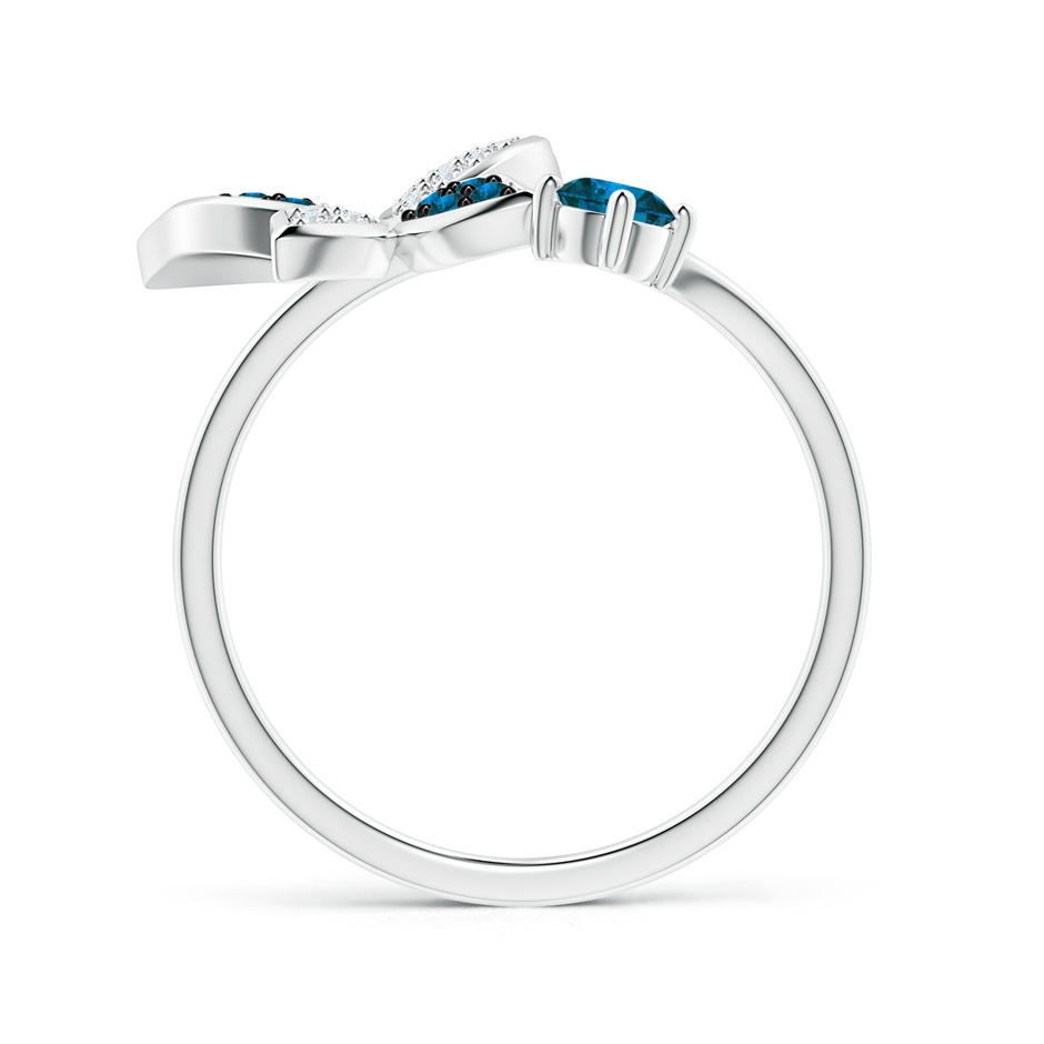 3.5mm AAA Blue Diamond Butterfly Bypass Ring in P950 Platinum side 199