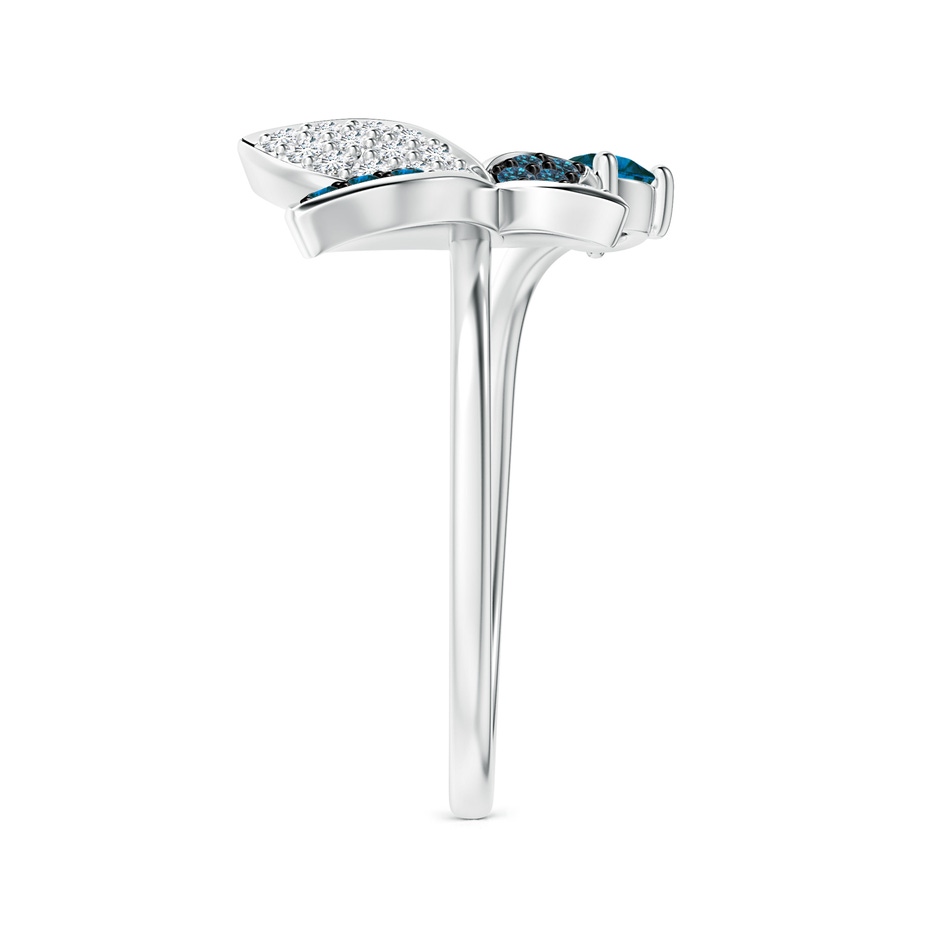 3.5mm AAA Blue Diamond Butterfly Bypass Ring in P950 Platinum side 299