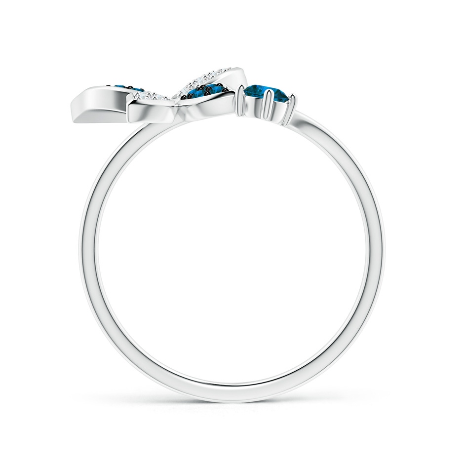 3mm AAA Blue Diamond Butterfly Bypass Ring in White Gold side 199