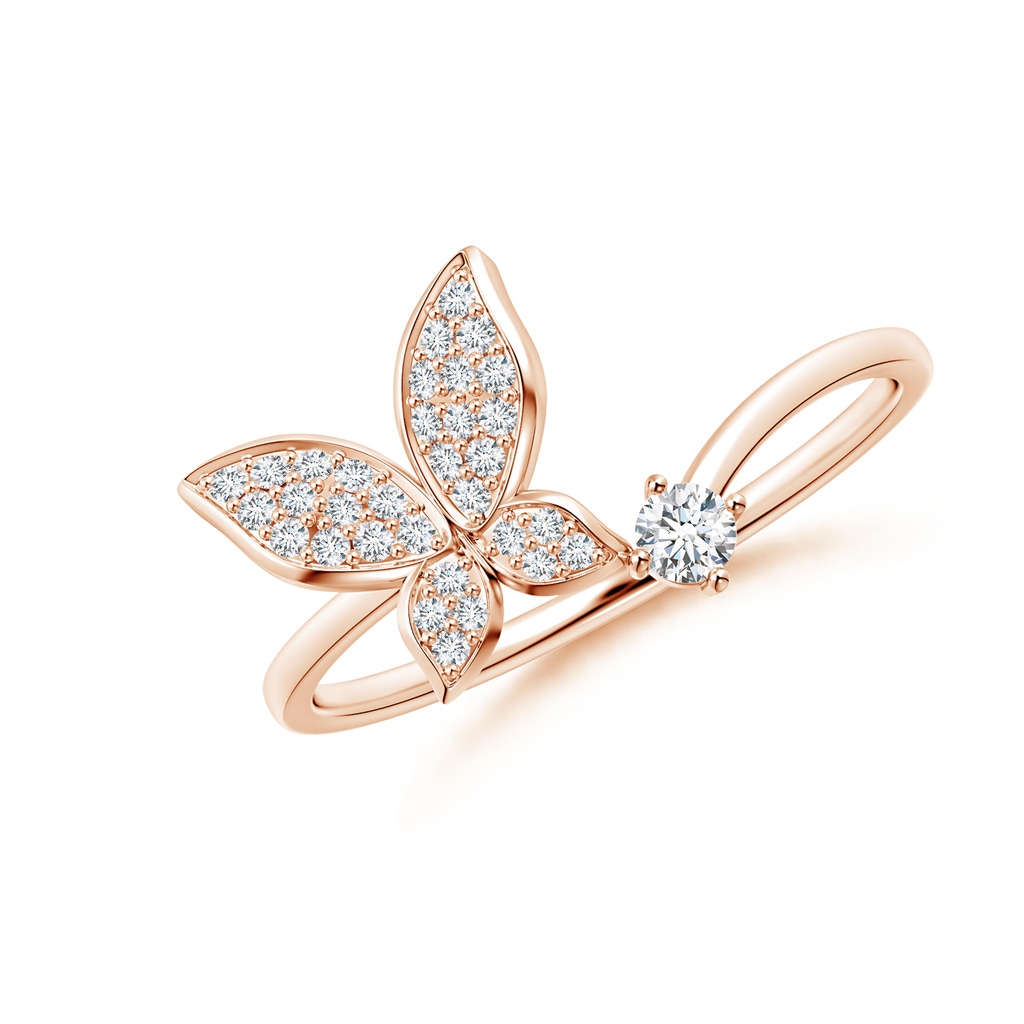 2.5mm GVS2 Diamond Butterfly Bypass Ring in Rose Gold