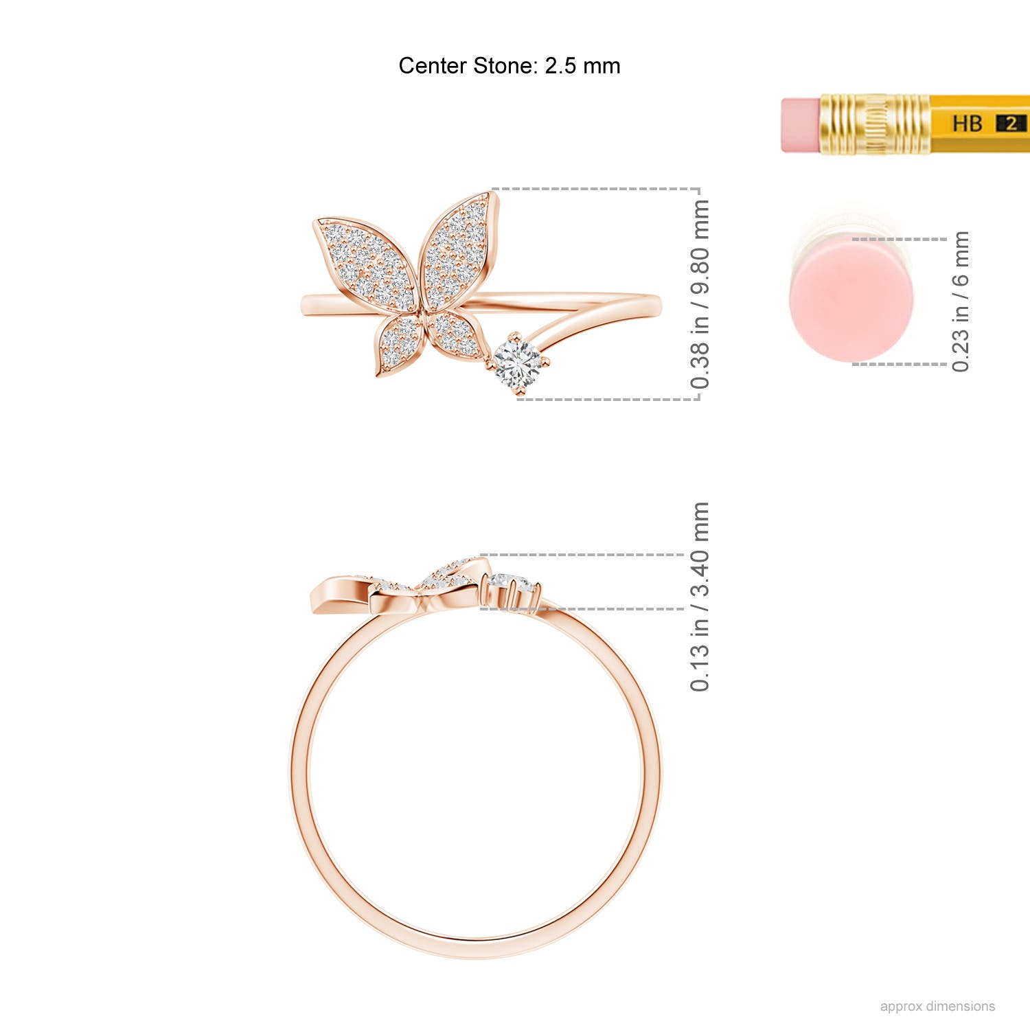 H, SI2 / 0.21 CT / 14 KT Rose Gold