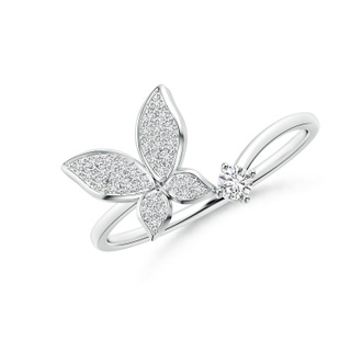 2.5mm HSI2 Diamond Butterfly Bypass Ring in White Gold