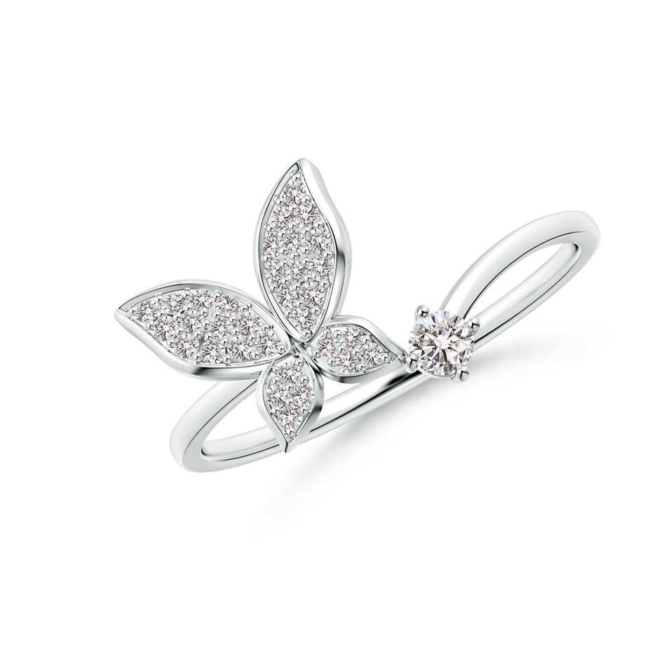 2.5mm IJI1I2 Diamond Butterfly Bypass Ring in 9K White Gold 