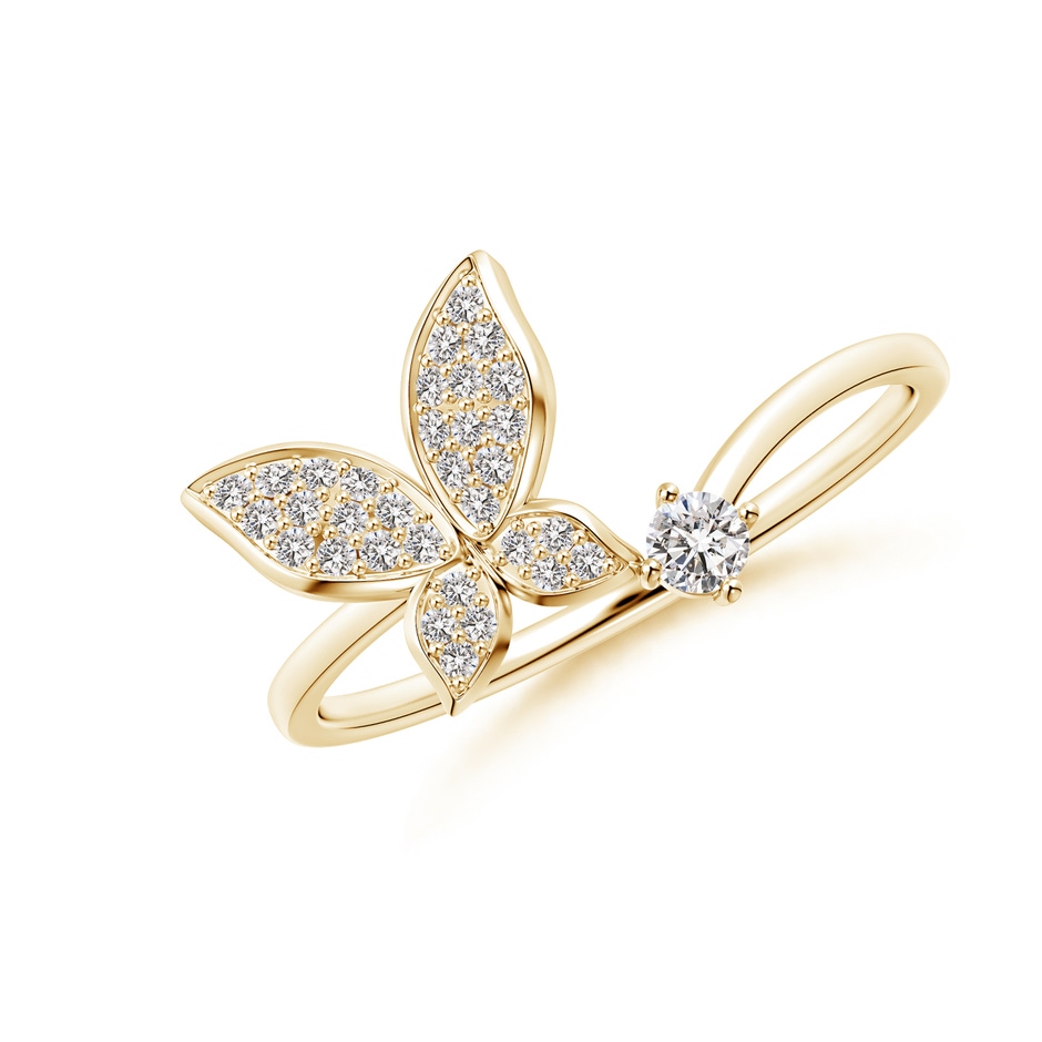 2.5mm IJI1I2 Diamond Butterfly Bypass Ring in Yellow Gold 