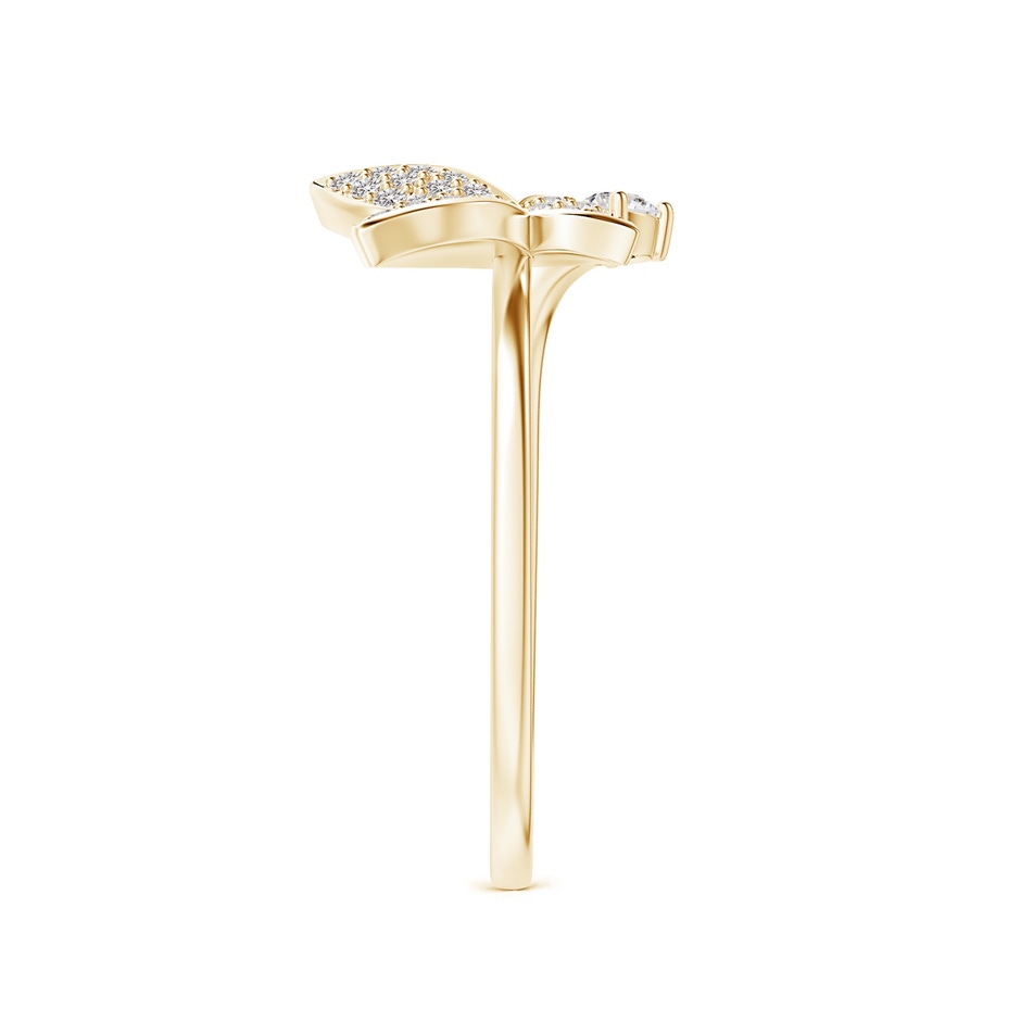 2.5mm IJI1I2 Diamond Butterfly Bypass Ring in Yellow Gold side-2