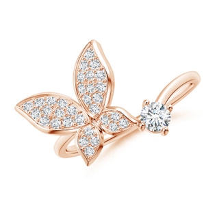 3.5mm GVS2 Diamond Butterfly Bypass Ring in Rose Gold