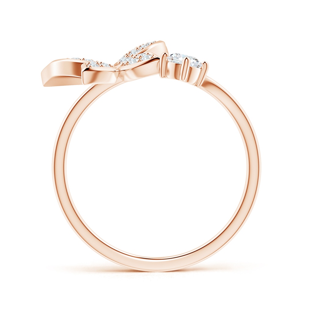 3.5mm GVS2 Diamond Butterfly Bypass Ring in Rose Gold Side-1