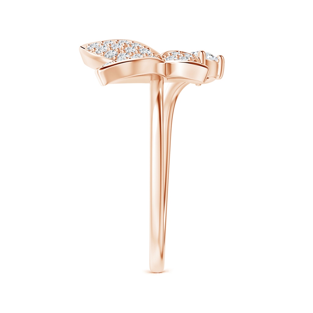 3.5mm GVS2 Diamond Butterfly Bypass Ring in Rose Gold Side-2