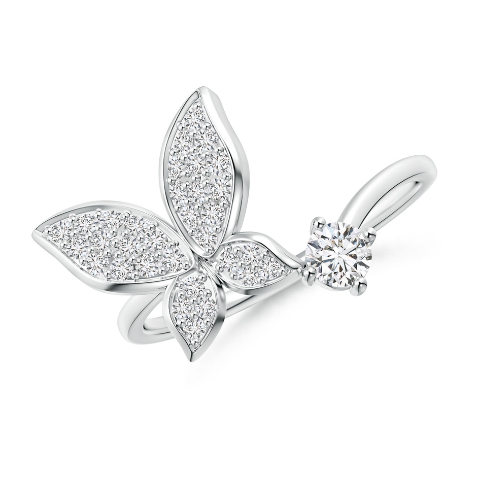 3.5mm HSI2 Diamond Butterfly Bypass Ring in White Gold 