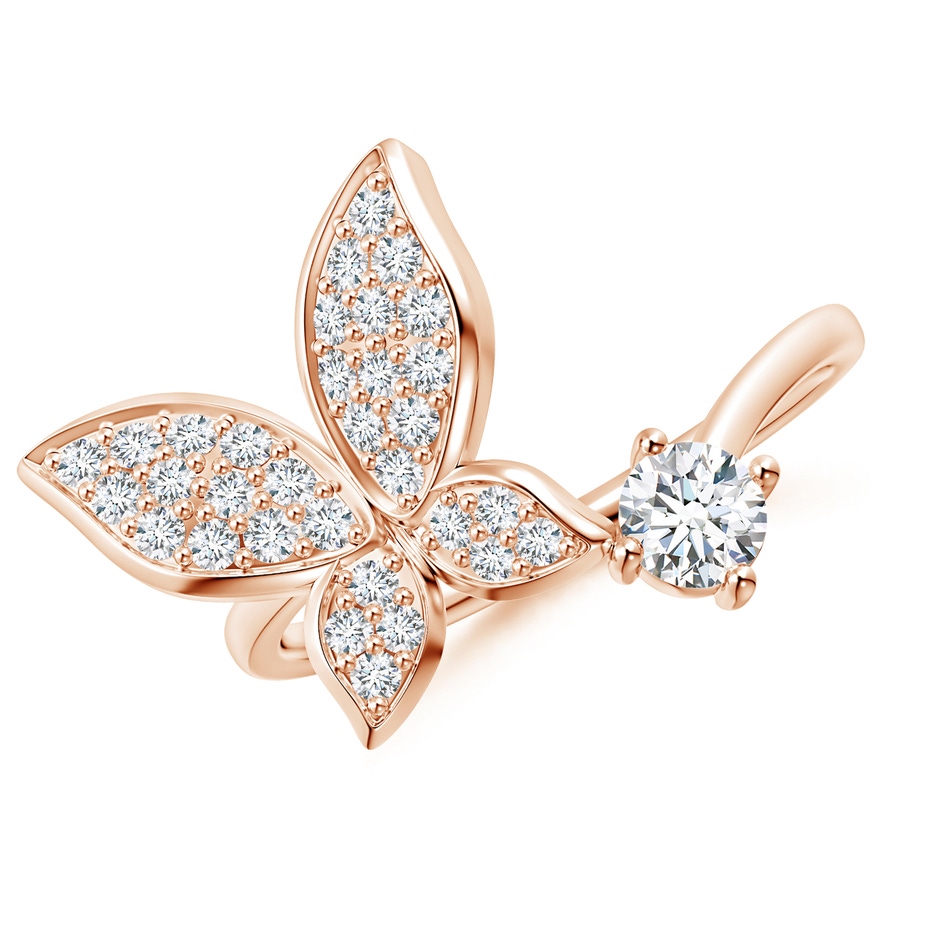 4mm GVS2 Diamond Butterfly Bypass Ring in 18K Rose Gold 