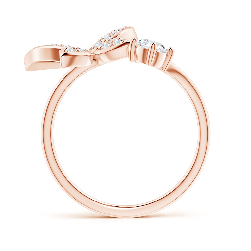 4mm GVS2 Diamond Butterfly Bypass Ring in 18K Rose Gold Side-1
