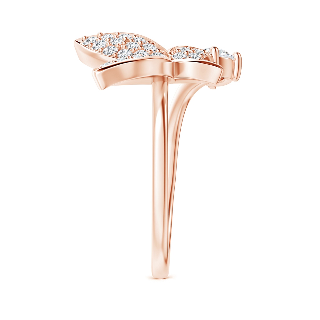 4mm GVS2 Diamond Butterfly Bypass Ring in 18K Rose Gold Side-2