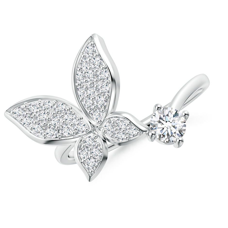 4mm GVS2 Diamond Butterfly Bypass Ring in 18K White Gold 