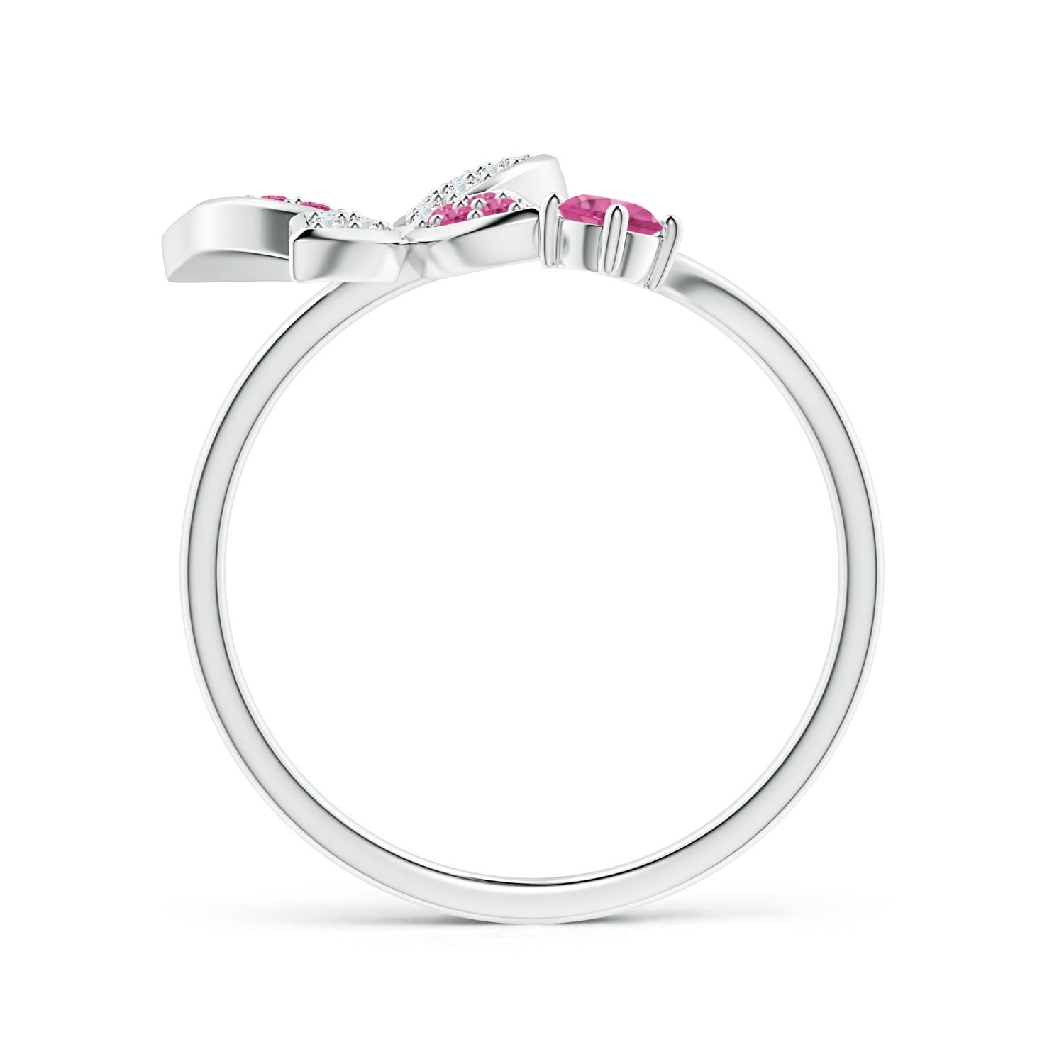 AAAA - Pink Sapphire / 0.32 CT / 14 KT White Gold