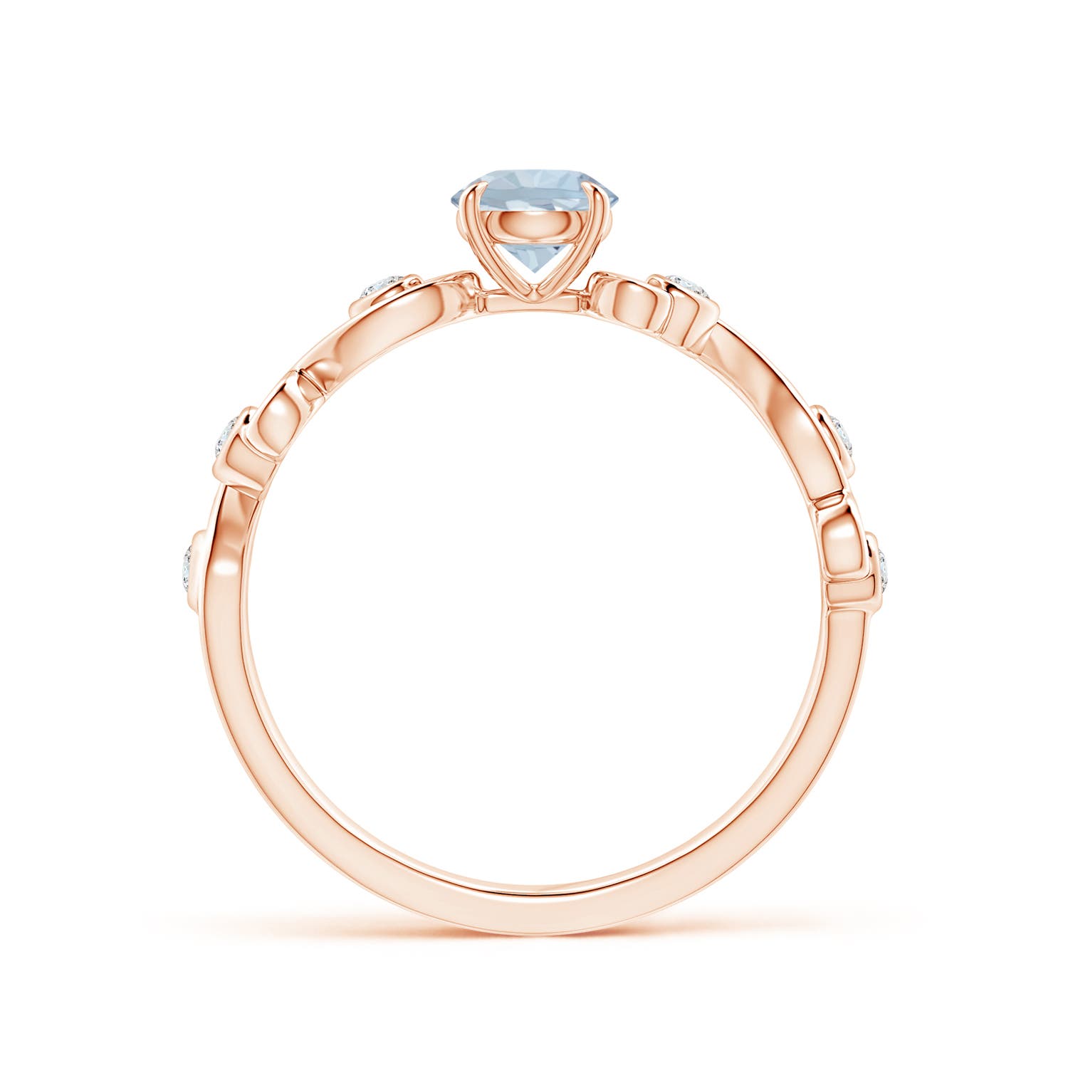 A - Aquamarine / 0.53 CT / 14 KT Rose Gold